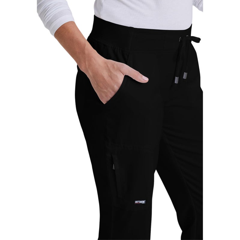 BARCO Grey s Anatomy Classic Mia Scrub Pant for Women Black, 6-Pocket Low-Rise Straight Leg Bottoms with Natural Stretch, Soil Release Fabric, and Super-Soft Finish Medium, Tall Fit - Image 5